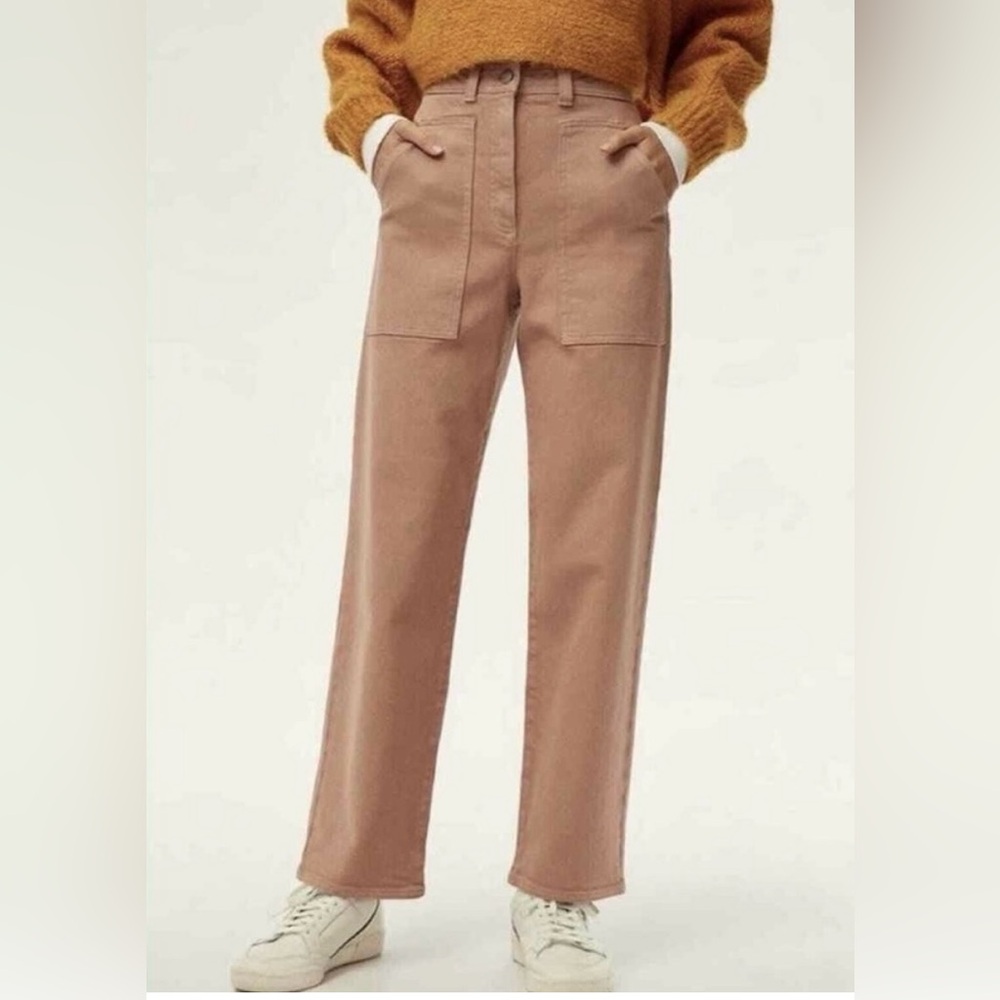 Aritzia Wilfred Free High-Rise Straight Pants - Camel, size 0